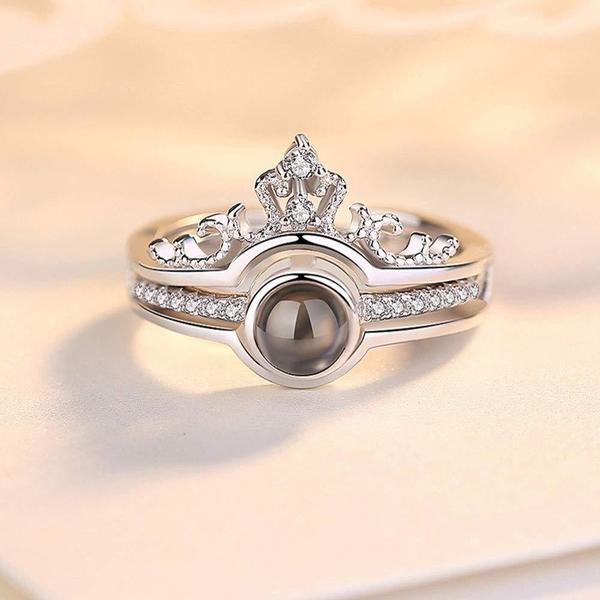 100-Language "I Love You" Adjustable Ring & Necklace with Rose Box