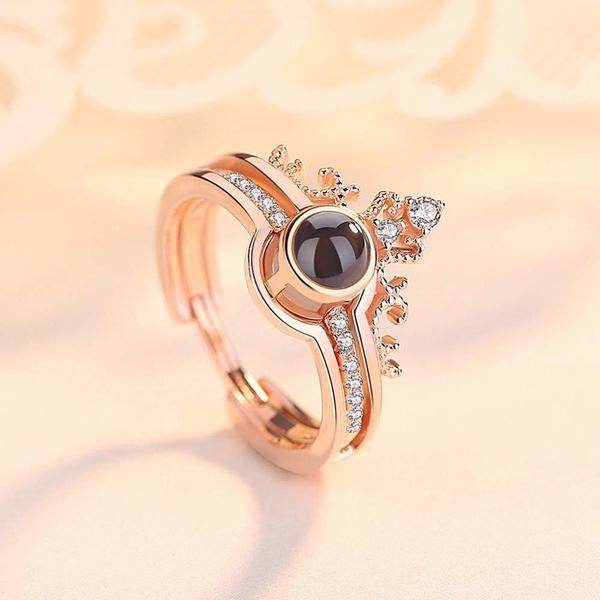 100-Language "I Love You" Adjustable Ring & Necklace with Rose Box