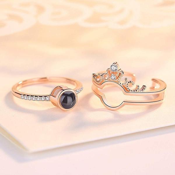 100-Language "I Love You" Adjustable Ring & Necklace with Rose Box