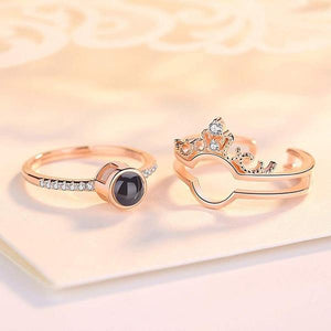 100-Language "I Love You" Adjustable Ring & Necklace with Rose Box